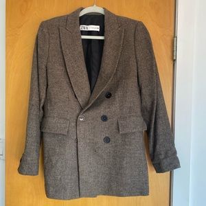 Zara brown lightweight blazer coat